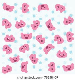 pink teddy bear background. vector