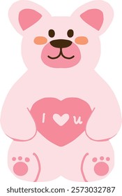 pink teddy bear for happy valentine day