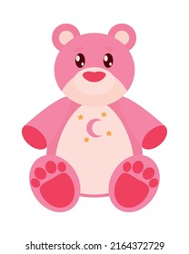 pink teddy bear on white background