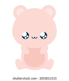 pink teddy bear over white