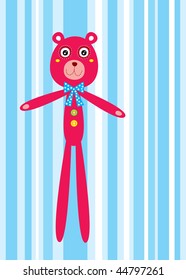 pink teddy doll card