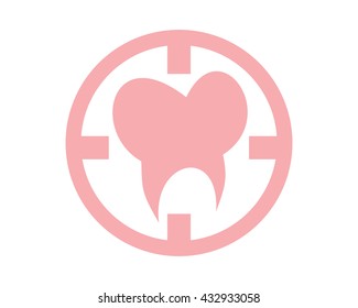 pink teeth tooth dent dentist dental medical image vector icon