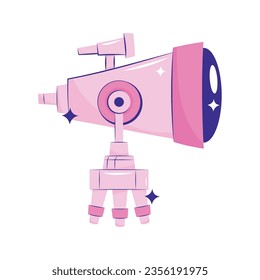 pink telescope design vector isolated