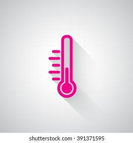 Pink Temperature web icon on light grey background