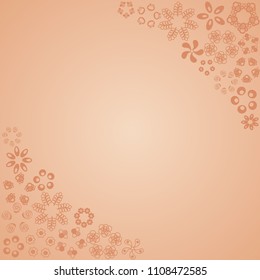 Pink template, bacground with flowers. Vector illustration.