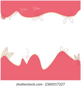 fondo rosado de la plantilla, hojas vectoriales