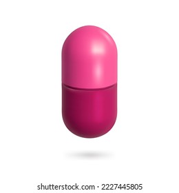 Pink Template Pills Capsules Isolated. Ready for Your Design. Vector illustration