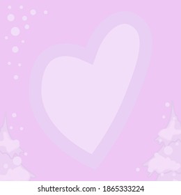 Pink tender Valentine's Mother's Day Heart Background. Vector illustration. Cute love banner or greeting card. Place for text.