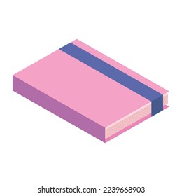 pink text book isometric icon