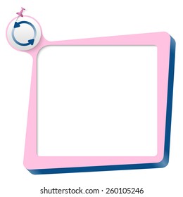 pink text box and blue arrows