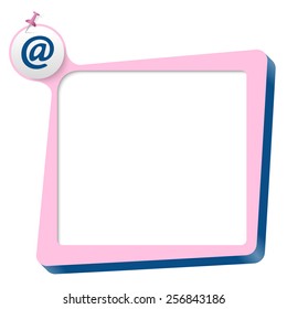 pink text box and blue email icon