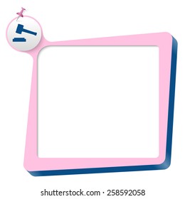 pink text box and blue law symbol