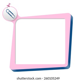 pink text box and blue paper clip