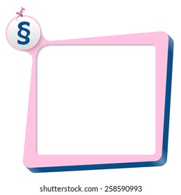 pink text box and blue paragraph symbol