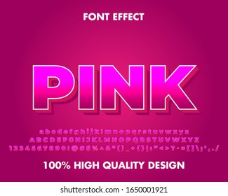 Pink Text Effect with Gradient for Sticker and T Shirt Premium Vector