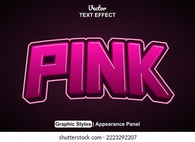 efecto de texto rosa con estilo gráfico y editable.