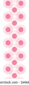Pink textile circles vertical seamless patter background border