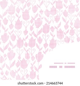 Pink textile tulips texture frame corner pattern background