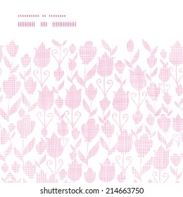 Pink textile tulips texture horizontal frame seamless pattern background