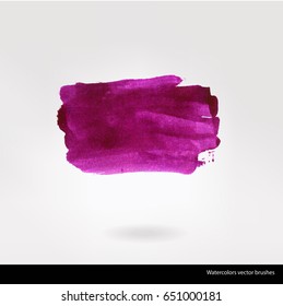Pink texture brush. Vector watercolor