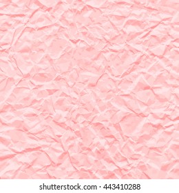 Pink texture of crumpled paper. Vector illustration.