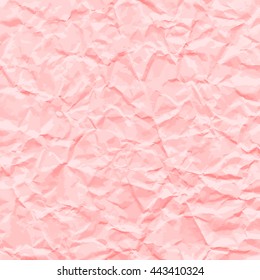 Pink texture of crumpled paper. Vector illustration.