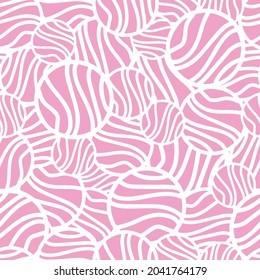 Pink texture curves planet repeat pattern print background design. Seamless vector illustration. Great for kids and fun projects. Surface pattern design.