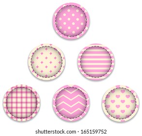 PInk textured labels. Vector illustration