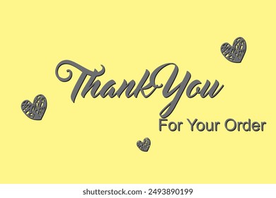 Pink Thank you for your order card design.Thanks card for online business.