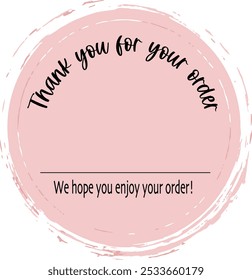 Pink Thank You For Your Order Card,  thank you compliment card vector 