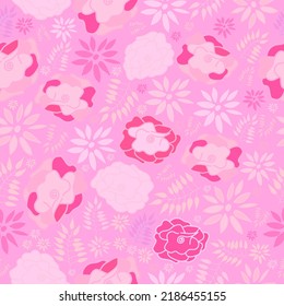 pink theme abstract floral seamless pattern. Pink abstract flowers seamless pattern. It is suitable for decoration, fabric, textile, interior, tile, wrapping and many more.