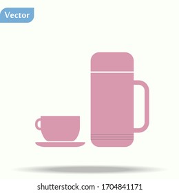 Pink thermo icon vector. thermo sign on white background. thermo icon for web and app eps10