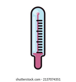 icono de termómetro rosa sobre blanco