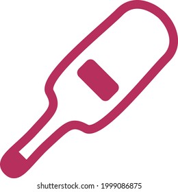 Pink thermometer, illustration, on a white background.