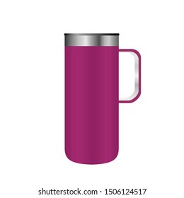 Pink thermos with 3D style.