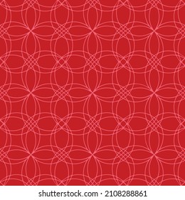 Círculos delgados rosados sobre el vector de fondo rojo