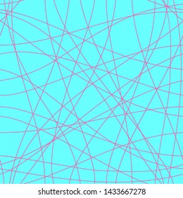 pink thin lines on blue. bright elegant seamless pattern