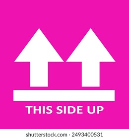 PINK this side up symbol on black vector