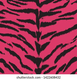 Pink Tiger Animal Print Pattern Vector