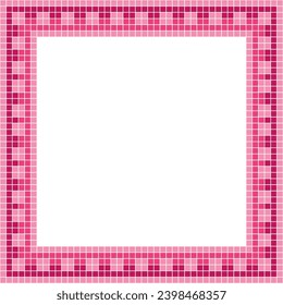Pink tile frame, Mosaic tile frame or background, Tile background, Seamless pattern, Mosaic seamless pattern, Mosaic tiles texture or background. Bathroom wall tiles, swimming pool tiles.