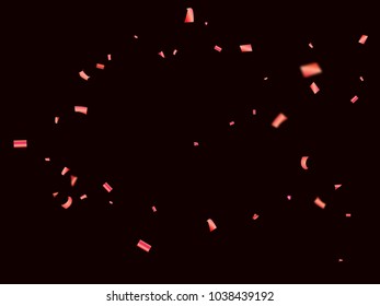 Pink Tinsel Confetti Flying Vector. Christmas, New Year, Birthday Party Celebration Ornament Decor. Falling Down Sparkling Pink Foil Tinsel Vector Confetti Light. Gift Voucher Funky Border