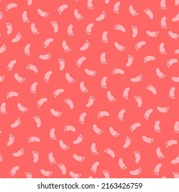 Pink tiny feet seamless pattern.