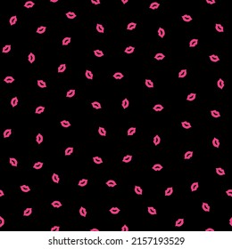Pink Tiny Kiss Mouths Pattern