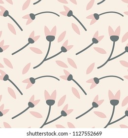 pink tip floral decorate seamless pattern background