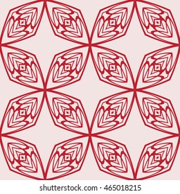 Pink tone. Abstract mesh pattern of oval elements. Vector. For the design, printing, interior design. Seamless pattern.