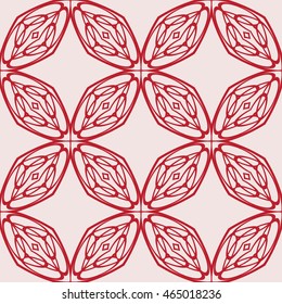 Pink tone. Abstract mesh pattern of oval elements. Vector. For the design, printing, interior design. Seamless pattern.