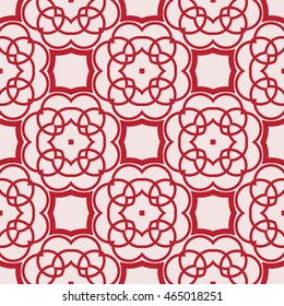 Pink tone. Abstract mesh pattern of oval elements. Vector. For the design, printing, interior design. Seamless pattern.