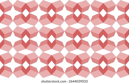 pink tone cube 3D boxes diamond seamless repeat pattern, replete image design for fabric printing or wallpaper, pink abstract wall