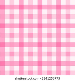 Pink tone of gingham pattern. For plaid, tablecloth, clothe, shirt, dress, paper, bedding, blanket, quilt, textile products. Vector seamless design. Concept of cowboy, country, kitchen, valentine.