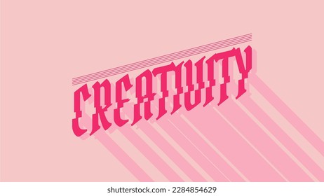 Pink Tone Minimal Goth Style Creativity Shadowed Lettering on Solid background